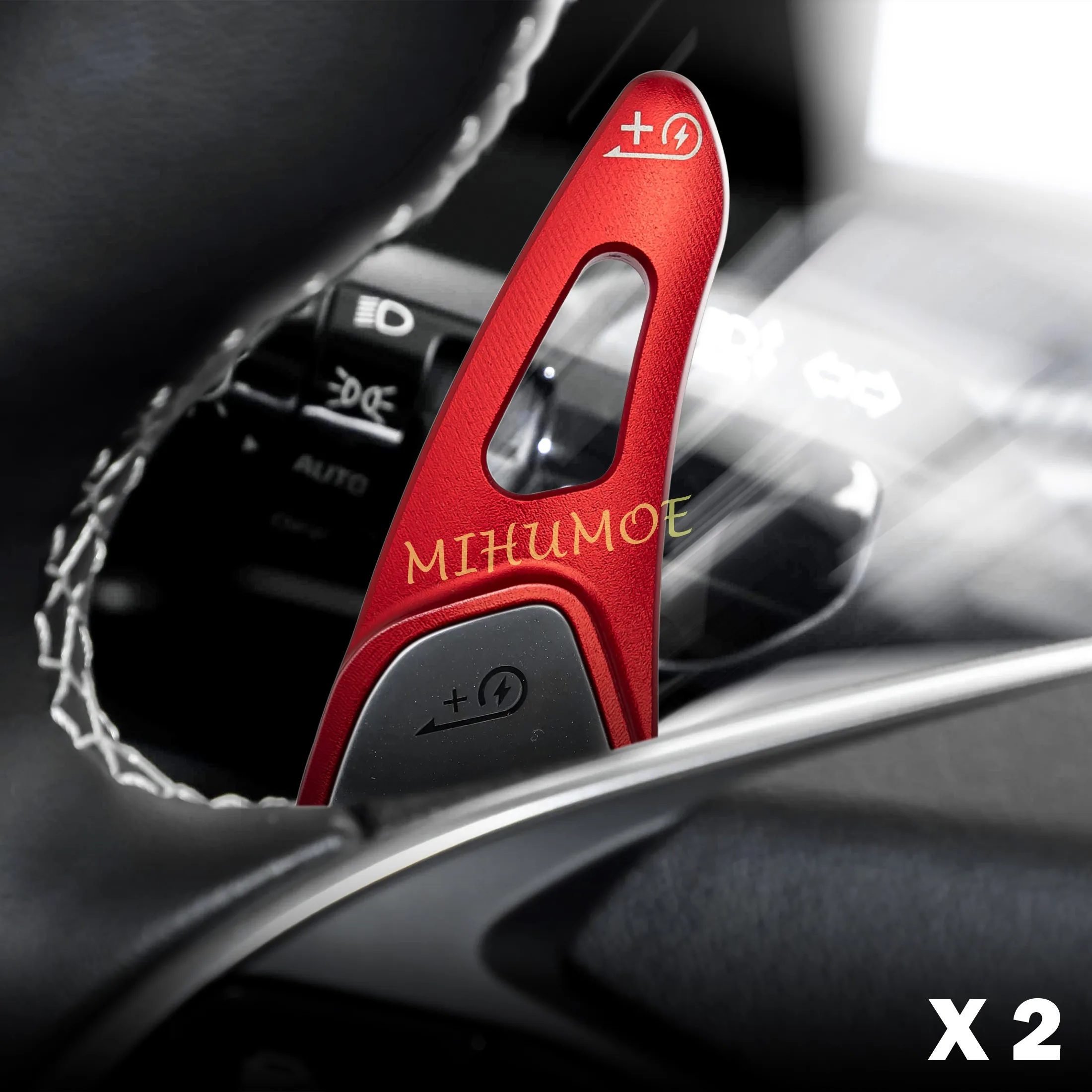 

Red Aluminium Car Steering Wheel Gear Shift Paddle Shifter Extension Accessories For 2022-2026 Kia EV5 EV6 EV9 2025 2024 2023