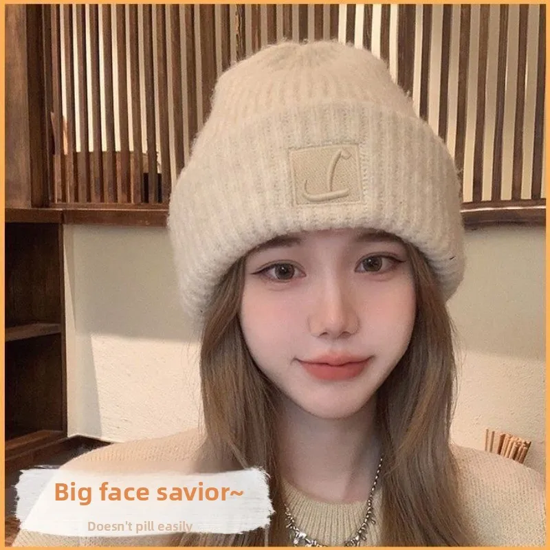 قبعة صوفية كبيرة الحجم للنساء: قبعة صغيرة فضفاضة ودافئة بتصميم جديد للخريف والشتاء، قبعة محبوكة لتدفئة الأذن #3