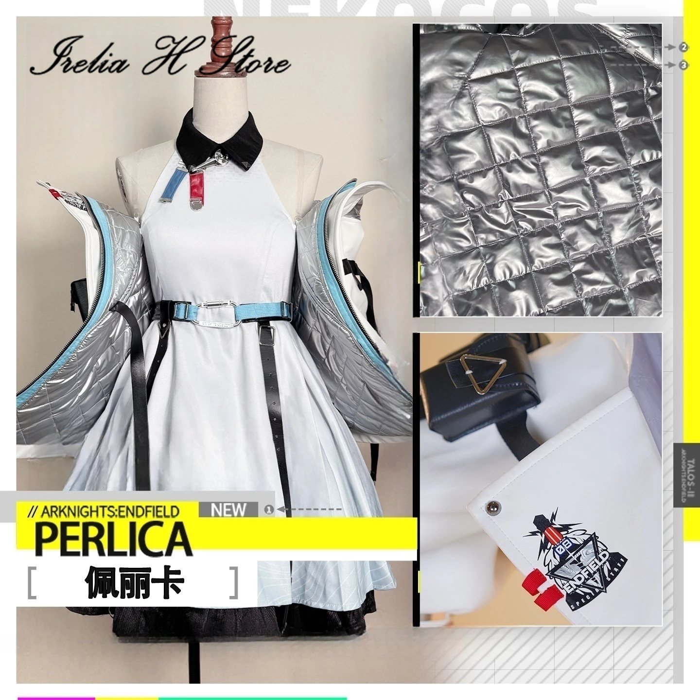 Irelia H Arknights: Endfield Perlica Cosplay-Kostüm, Spiel-Perlica-Uniformkleid, Halloween-Kostüme für Damen