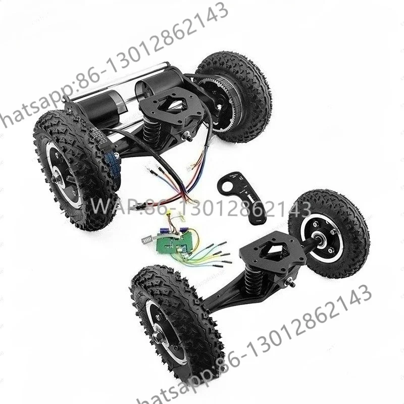 Red personality four-wheel drive electric skateboard belt drive frame longboard mountain board 11-inch bracket 8-inch tire
