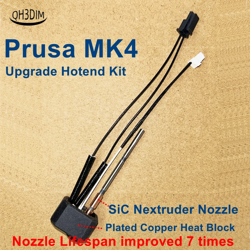 Prusa MK4 Hotend Prusa Upgrade Nextruder Hotend Kit SiC Nextruder Nozzle Plated Copper Heat Block Whole Kit Plug And Play