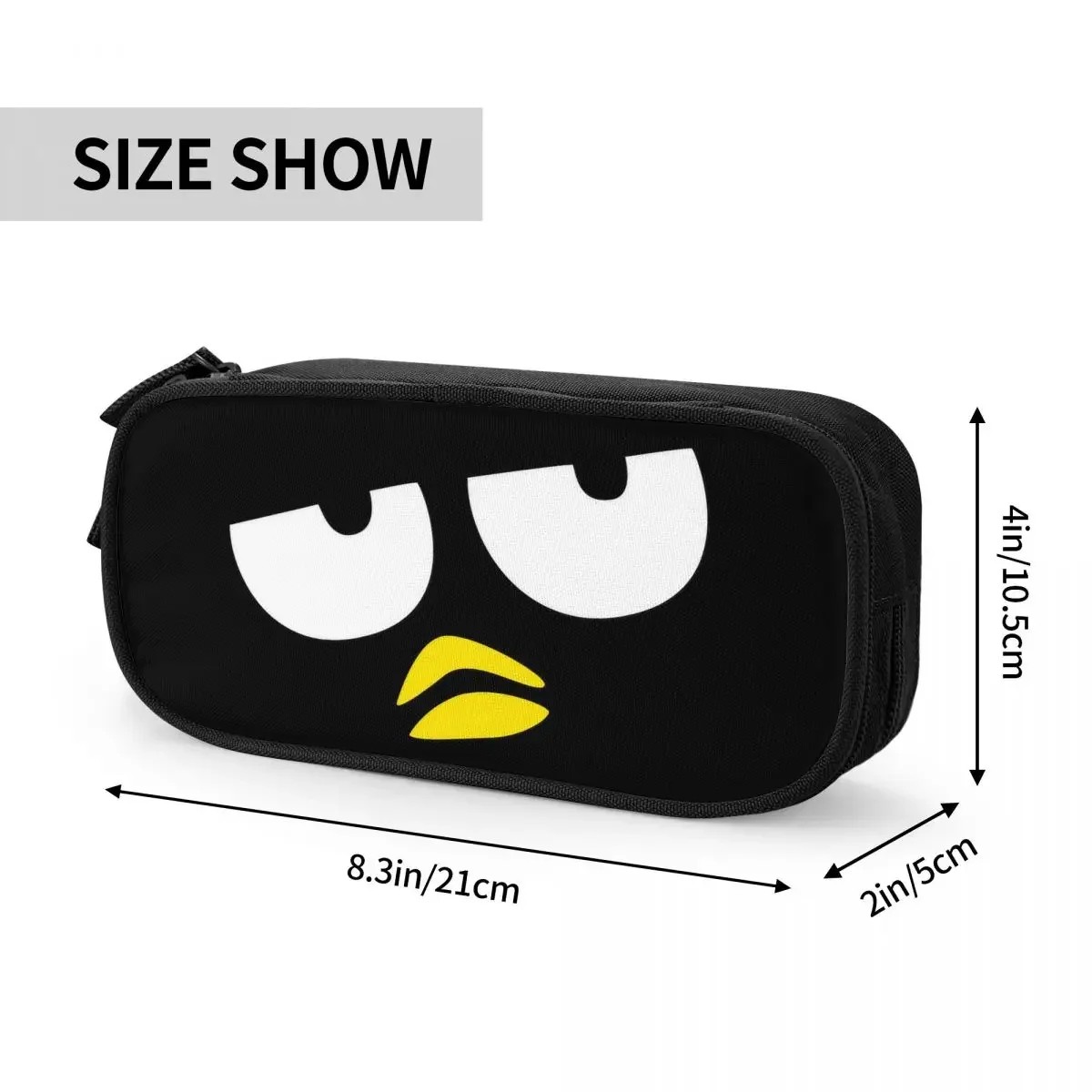 Desenhos animados Pinguim Face Pen Holder Bag, Casos de lápis Badtz Marus, Estudante Grande Capacidade, Estudantes Escola Zipper Pencilcases