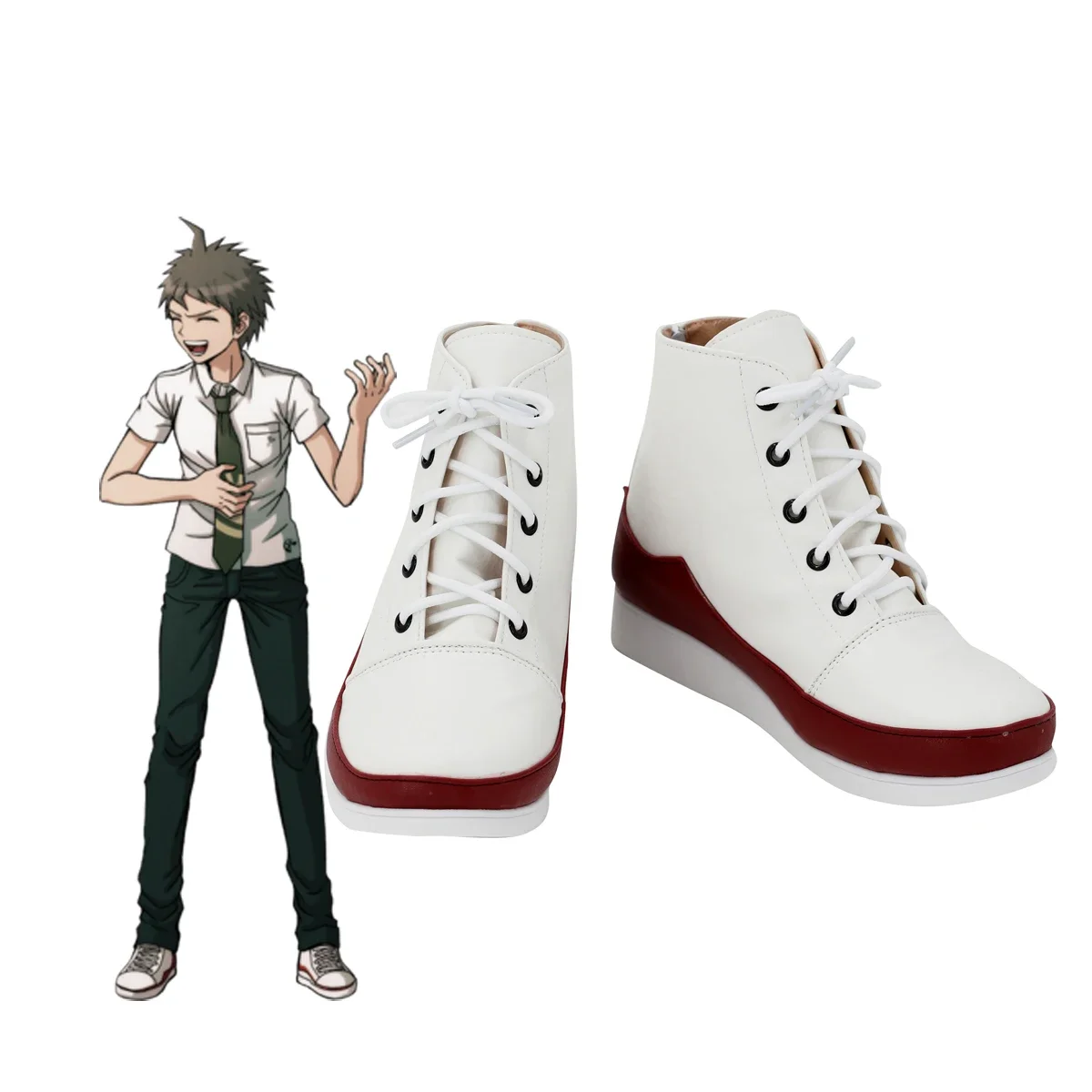 

Danganronpa Hinata Hajime Cosplay Shoes White Boots Custom Made Any Size