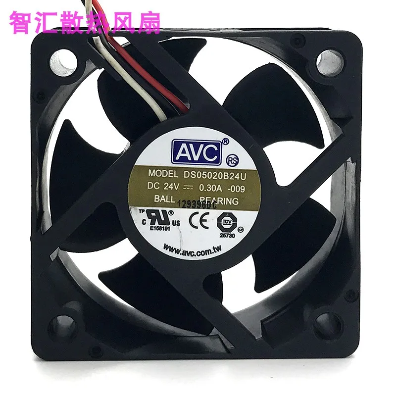 

AVC DS05020B24U 009 DC 24 В 0,30 А 50x50x20 мм 3-проводной охлаждающий вентилятор для сервера