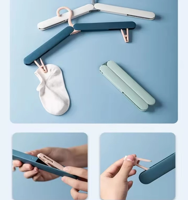

Portable Hanger for Travel and Home Storage, Foldable Clothes Rack for Dorm Room