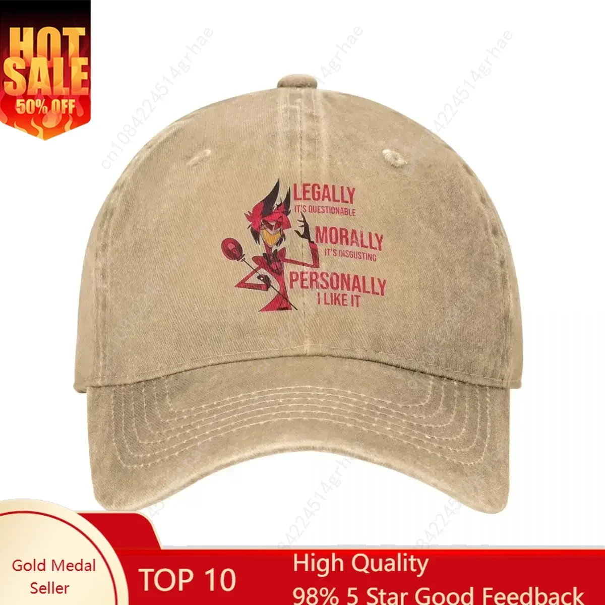 

Alastor Hazbins Hotels Meme Baseball Caps Retro Distressed Anime Cap for Men Women Outdoor Workouts Caps Hat