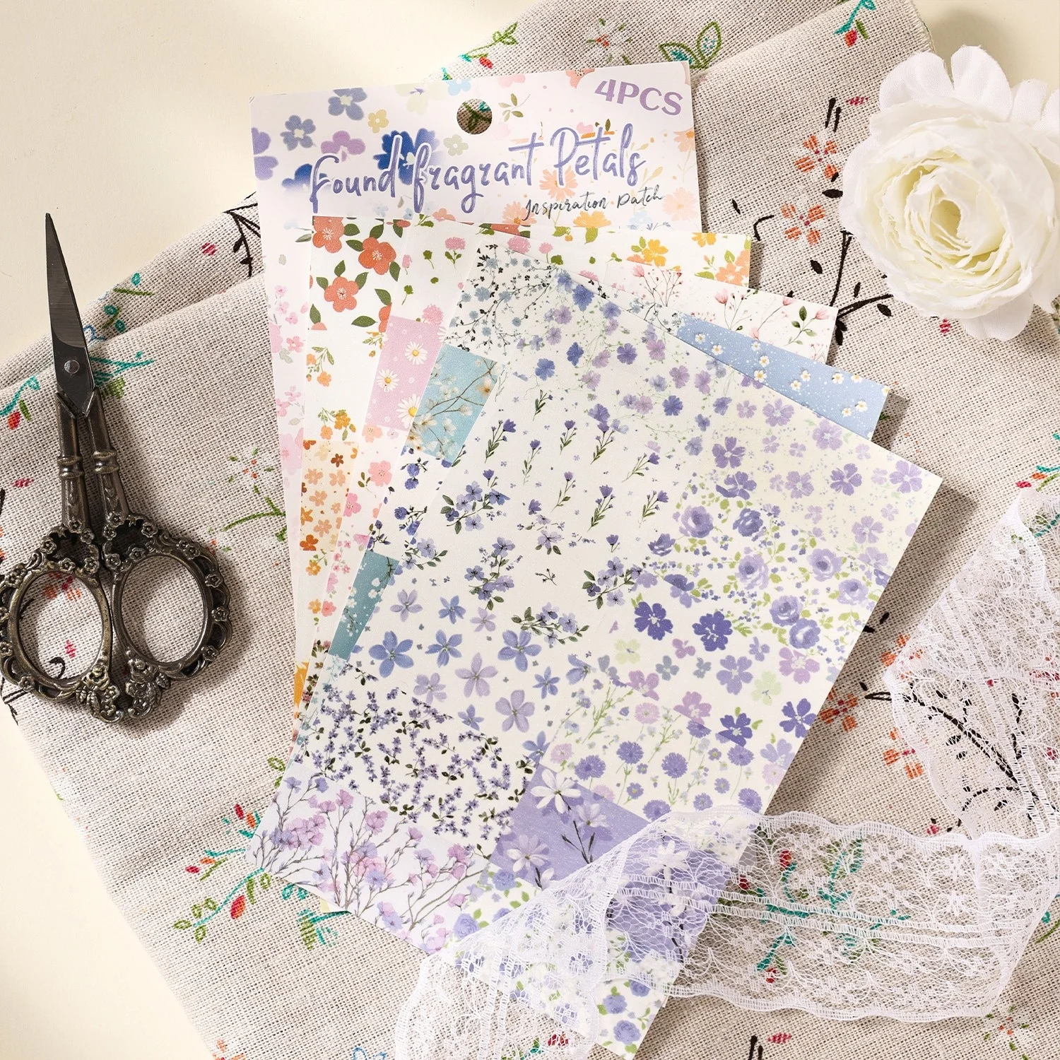 4-teiliges Journal-Sticker-Set mit gestanzten Inspirations-Patches und Collage-Material-Stickern für Scrapbooking, DIY-Planer und Patch-Ideen