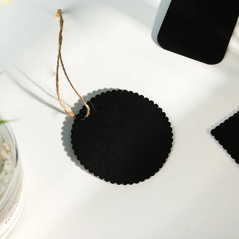 Mini pizarra pequeña de doble cara para decoración del hogar, dispositivo con cordón de madera, 5 piezas