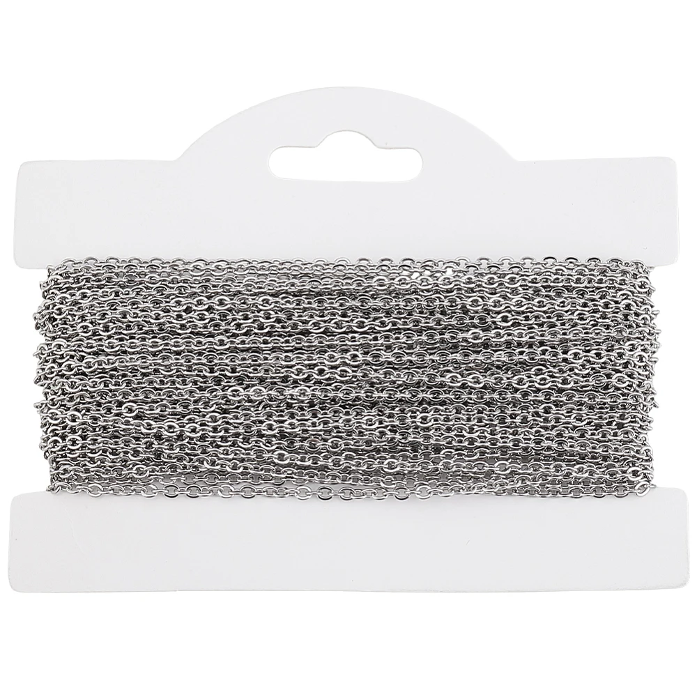 Chain Roll Cable - 32,8 Fuß Edelstahl-Büroklammerkette 2mm Silber Metall