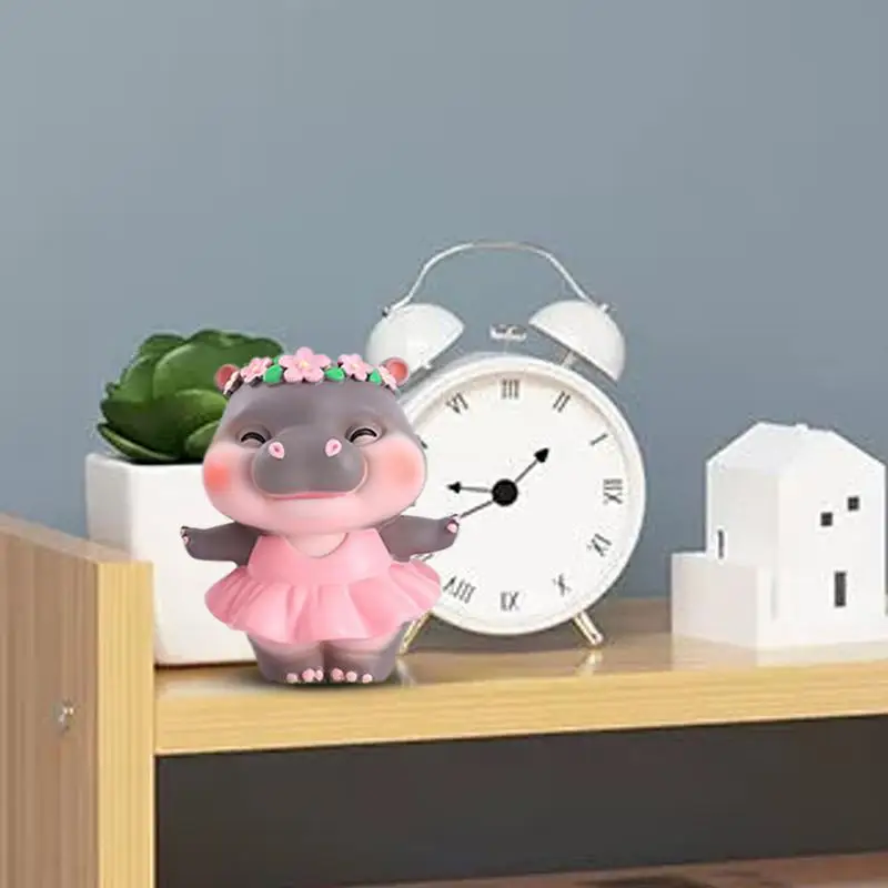 8 ซม. Moo Deng ตุ๊กตาเรซิ่น Hippo Craft ของสะสมน่ารัก Miniature Decor Keepsake ขนาดกะทัดรัดตุ๊กตาสัตว์กล่องตาบอด