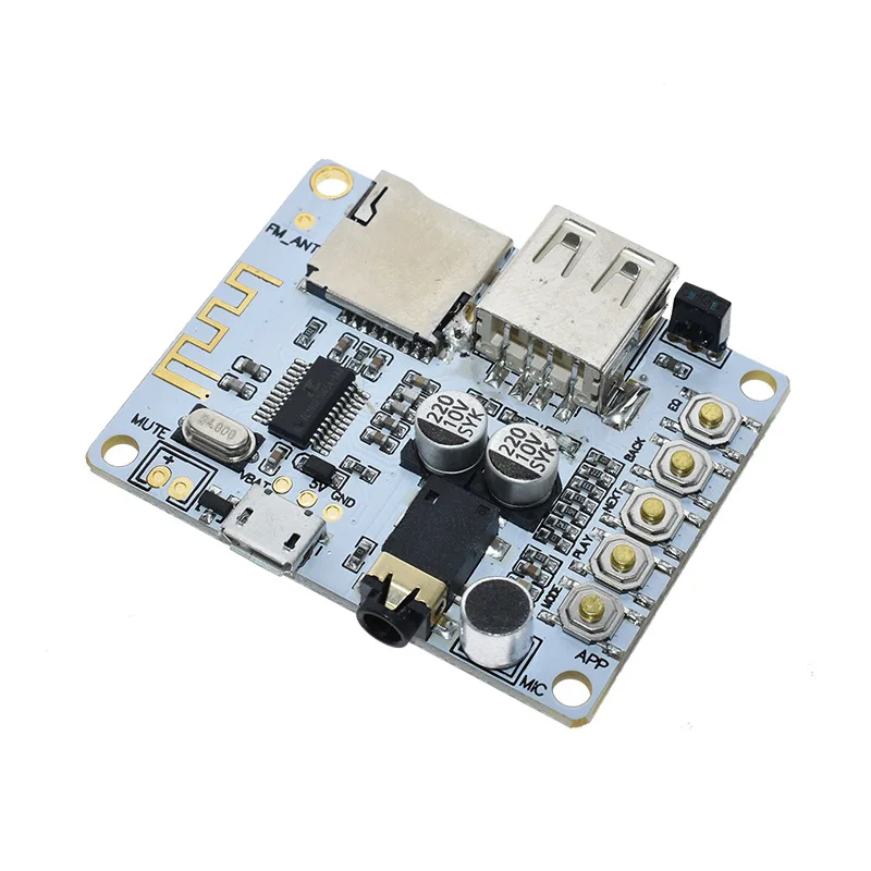 Wireless Bluetooth audio receiver module decoding and playback with USB TF card front-end output