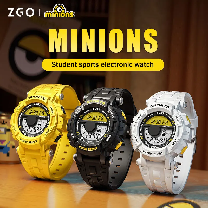 Minions Watches Student Sports Watch Luminous Waterproof Multifunctional Electronic Watch Christmas Birthday Gift For Child