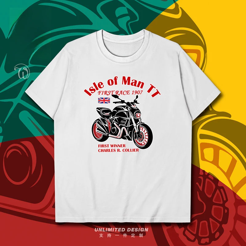 

Isle of Man TT Motorcycle Race Isle of Man Fan Print Graphic Tshirt Men's and Women's Short Sleeve Breathable Motorcycle T-shirt