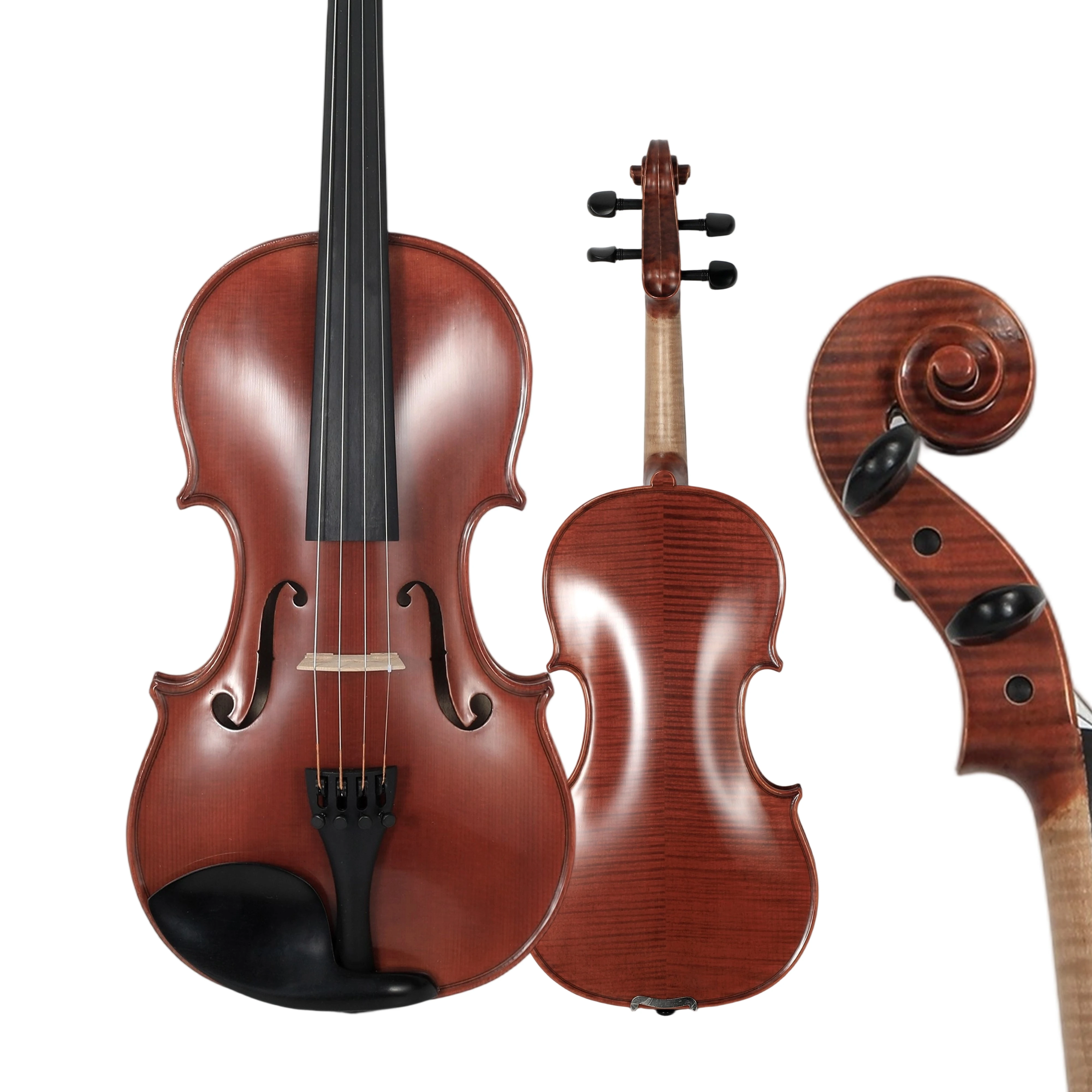 

4/4 Full Size Hand-Crafted Soloist Wood Violin: Antique-Style Flamed Maple Back, Oil-Resin Blend Finished, Climate-Proof Setup