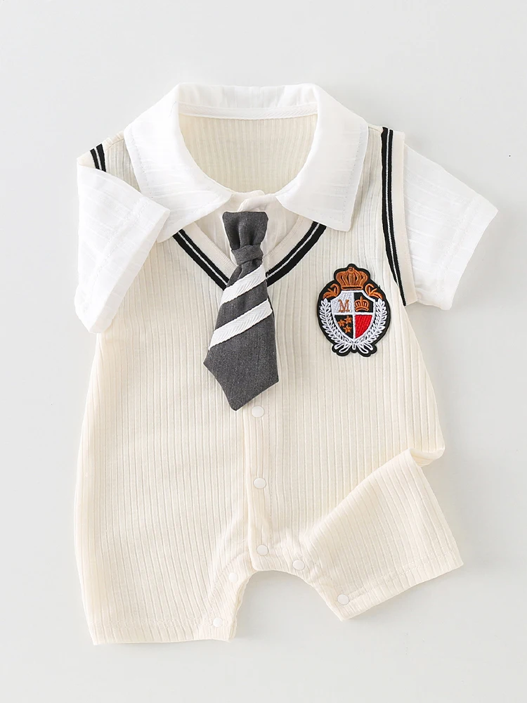 ملابس أطفال بدلة صيفية رفيعة للأولاد بدلة صيفية بأكمام قصيرة بدلة صيفية للكلية مائة يومية