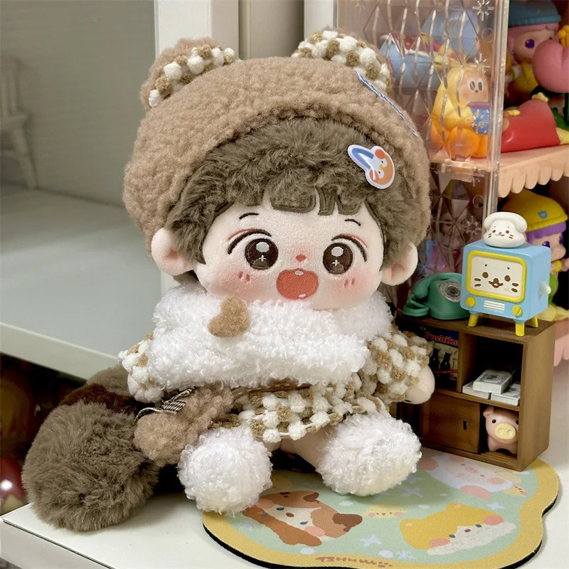

Cotton Doll Clothes 20cm Autumn And Winter Cute Furry Set Beautiful And Fashionable 20cm Doll Clothes Changing Accessories