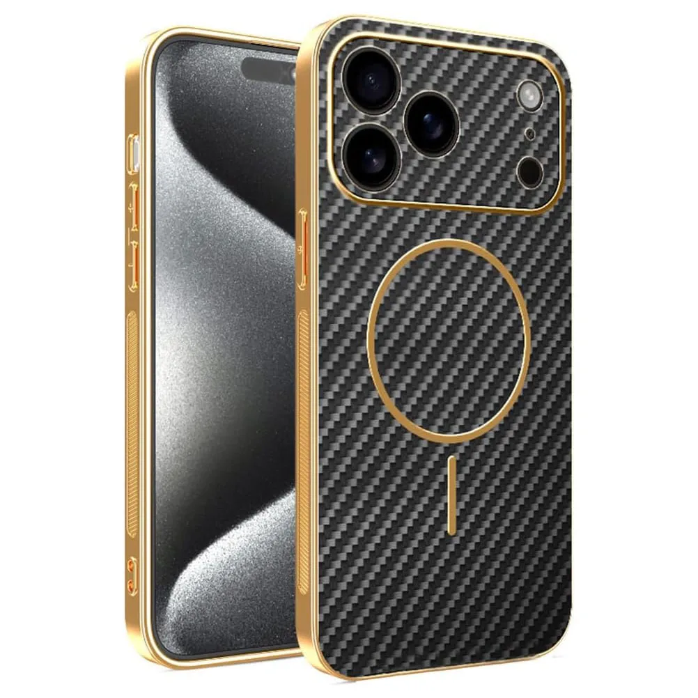 

Magnetic Case for iPhone 17 Pro Max/17 Pro/Air/17 - Electroplated Carbon-Fiber Texture, Full-Coverage Camera, Shockproof