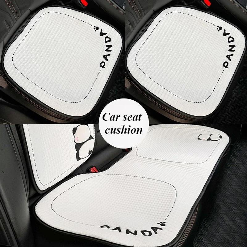 

Подушка для автомобильного сиденья, четырехсезонная универсальная противоскользящая подушка для автомобильного сиденья с милой пандой, летняя дышащая крутая подушка из ледяного шелка