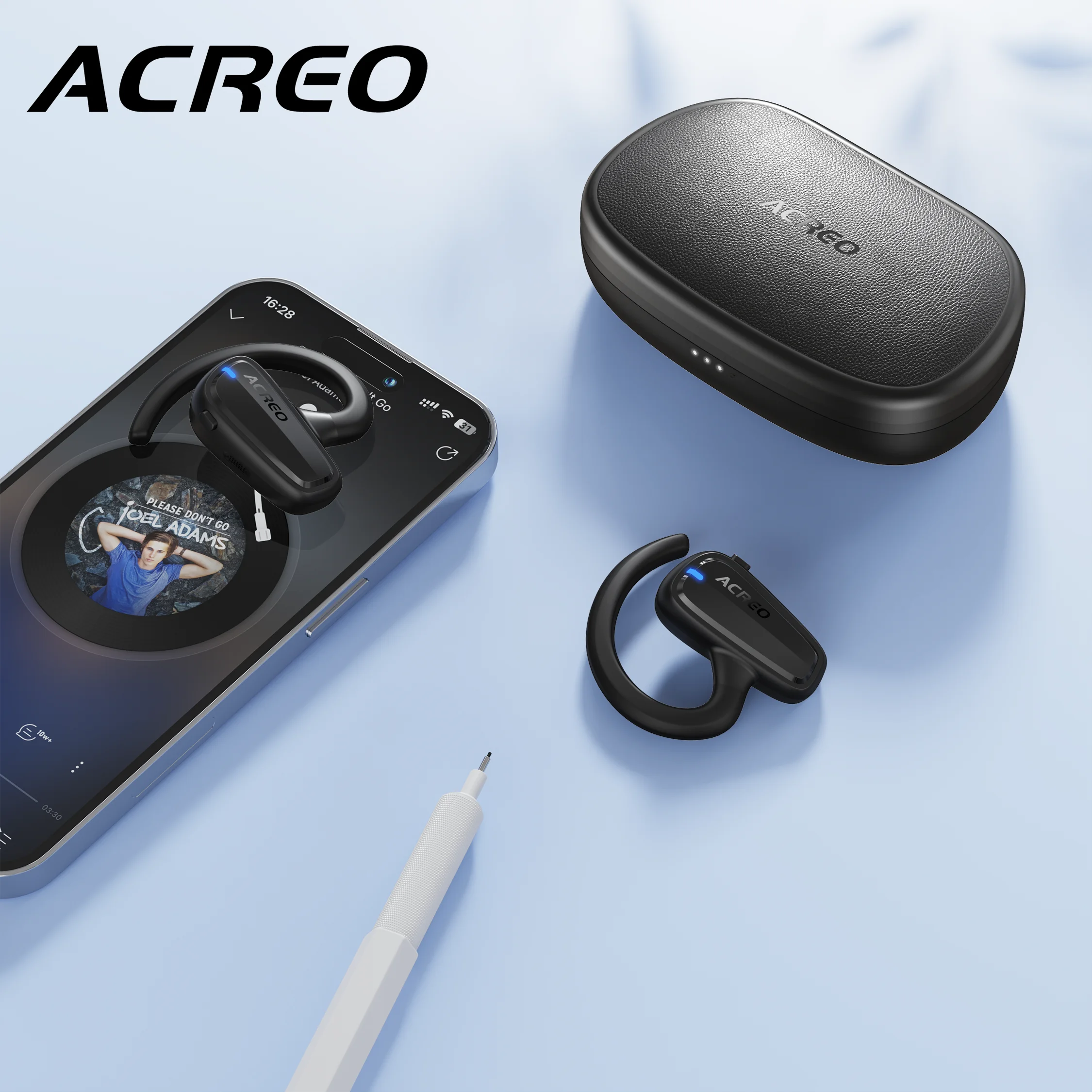 ACREO Open Ear Hook True Wireless Headphones V5.2 With 18 Hours Play Time Sport Bluetooth headphones IPX7 Waterproof Game,