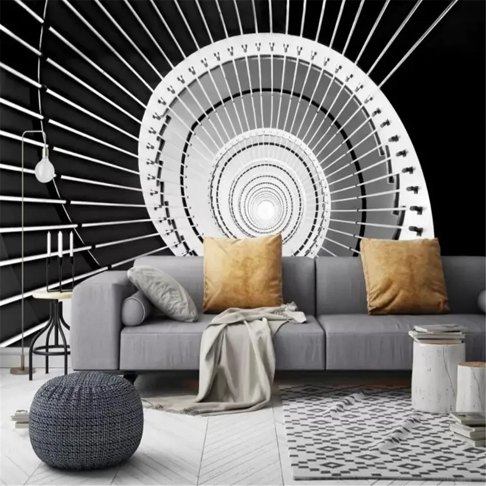 Custom wallpaper for walls European retro extended space tunnel industrial wind background photo mural wall paper roll Stickers