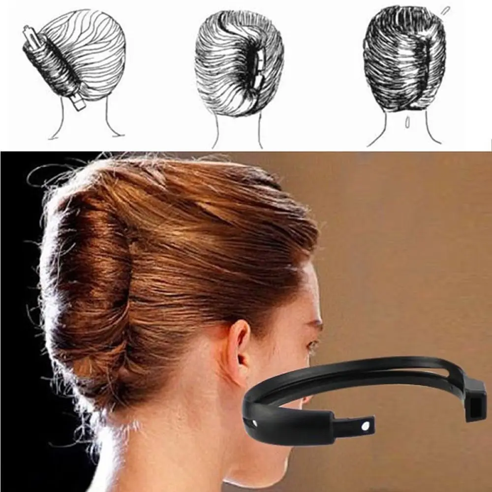 Updo Women Hair Styling Formal French Twist Donut Bun Clip Tool Hair Sticks Maker Holder