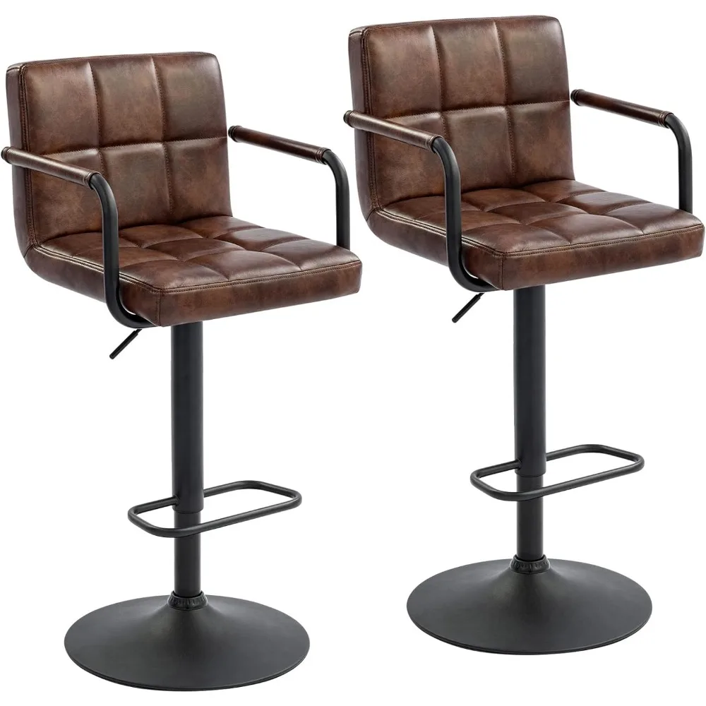 Tamborete de bar estofado em couro sintético de 30 