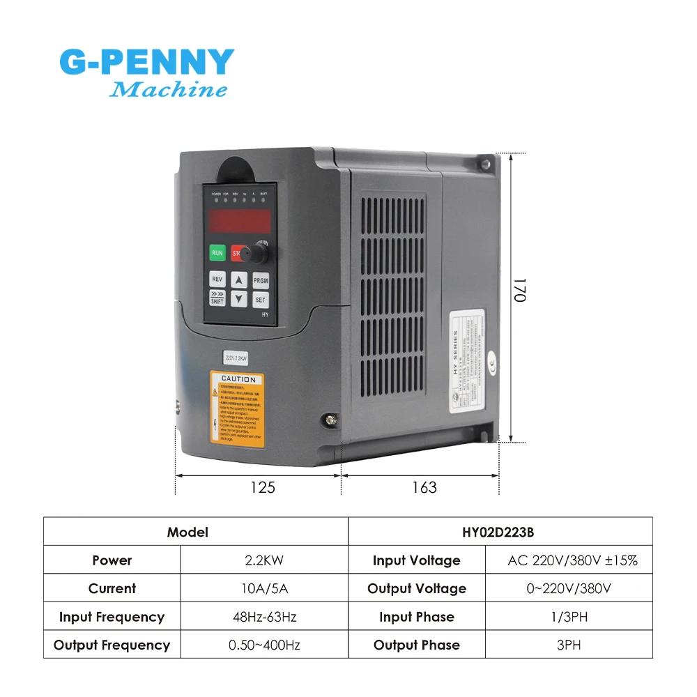 G-Penny 2.2kw ER20 Water Cooled Spindle Kit CNC Spindle Motor 80*230 & Huanyang Inverter & 80mm Bracket & Water Pump & Collets