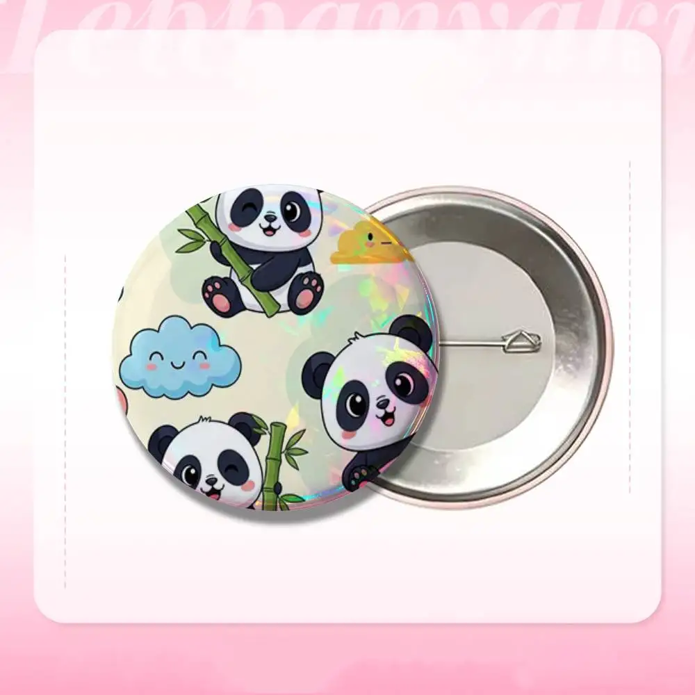 Animal Panda 32/44/58mm Handmade Pins Round Brooch Badge Backpacks Clothes Jewelry Gifts - view 4