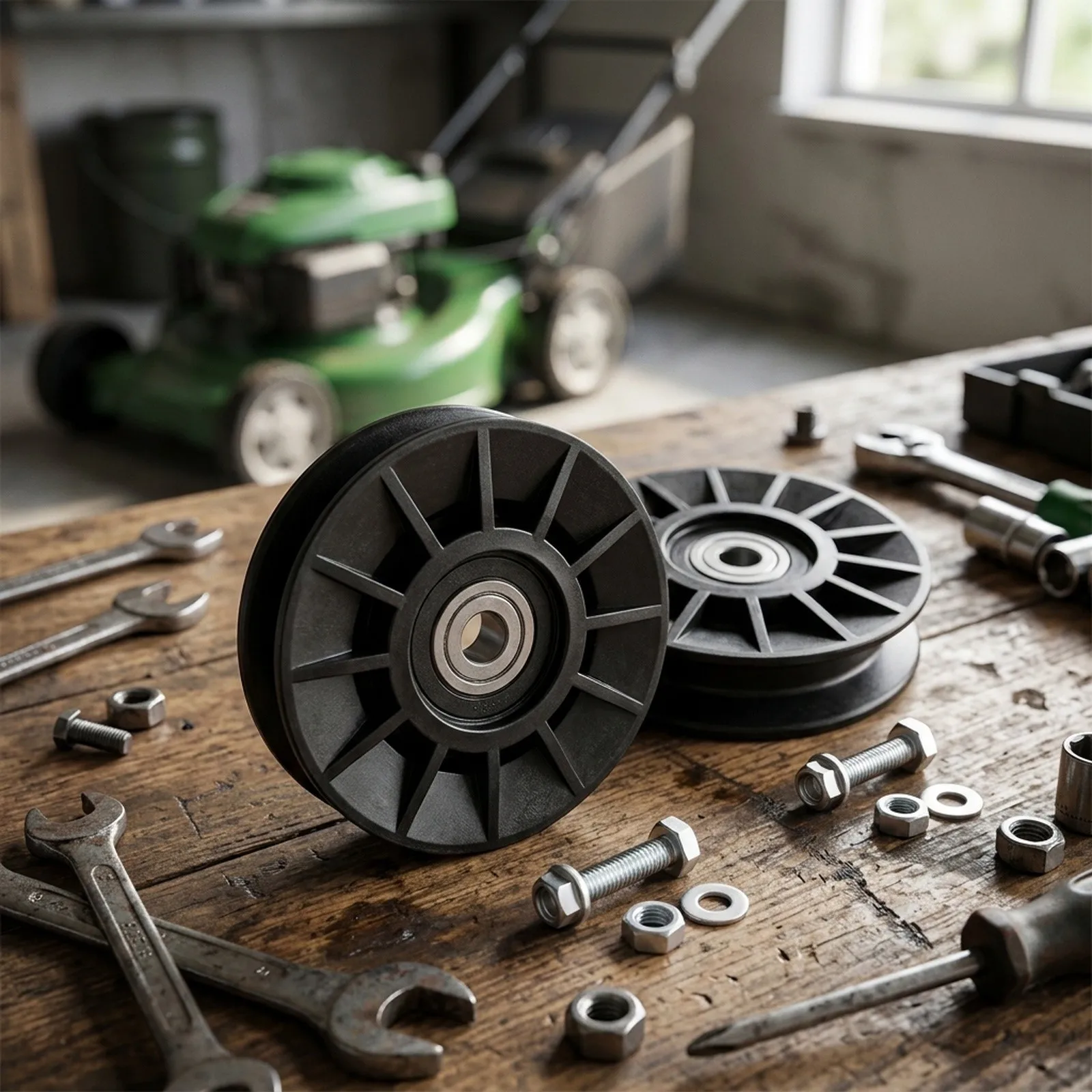 Mower Maintenance Made for Easy Drive Vgroove Idler Pulleys in a Convenient 2 Piece Set Compatible with Several Models
