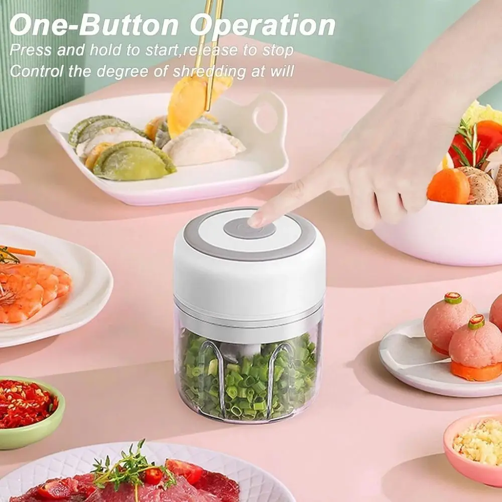 Pulveriser 250mL Electric Food Chopper USB Rechargeable Multi-Function Ginger Crusher Mini Wireless Garlic Masher Machine Chili