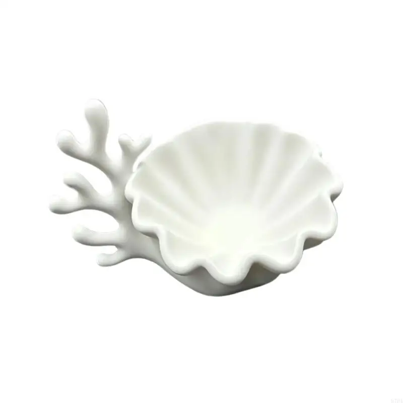 Ocean Display Shell Jewelry Bowl for Small Items, Scalloped Dish for Shelf, Desktop, and Dresser Top Placement 87HA view 3