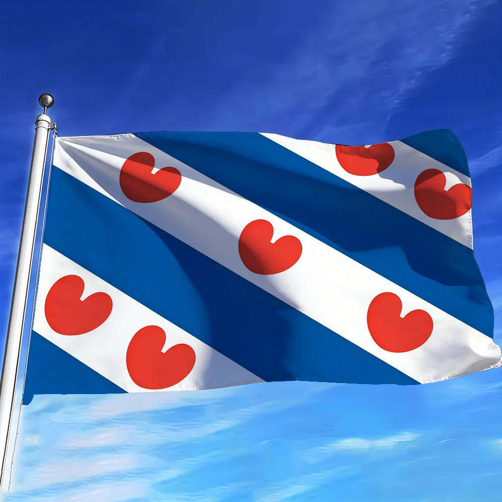 Flagge der Nation Niederlande, Friesland, für Schlafzimmer, Wohnzimmer, Bar, Garten, Outdoor, aktive Dekoration, Hintergrund und Konzert