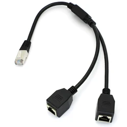1PCS RJ45 Ethernet Splitter Adapter 1 Male to 2 Female LAN Network Splitter Support Cat7 Cat6 Internet Networking Extension Cord