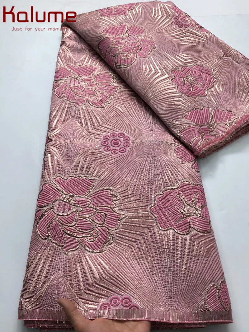 Kalume Nigerian Brocade Jacquard Lace Fabric 2025 High Quality African French Damask Lace Fabric For Party Evening Dress F4234