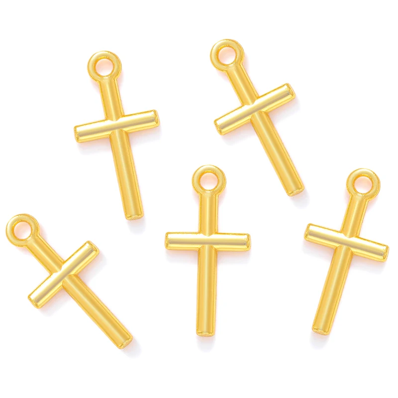 75pcs 6color cross Charm for Earring necklace Metal Pendant Fit bracelet necklace earring Jewelry making 18*9mm T56