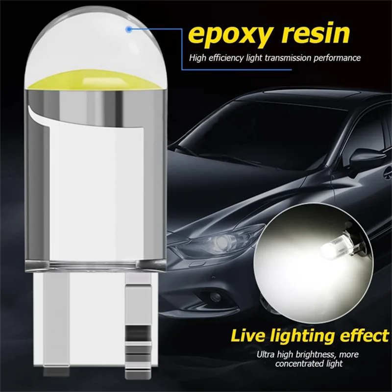 License Plate Bulb for Car, LED Canbus Glass, Reading Dome Lamp, Marker, White Light, T10 DC, 12V, 6000K, 1Pc, 10Pcs, 200Pcs