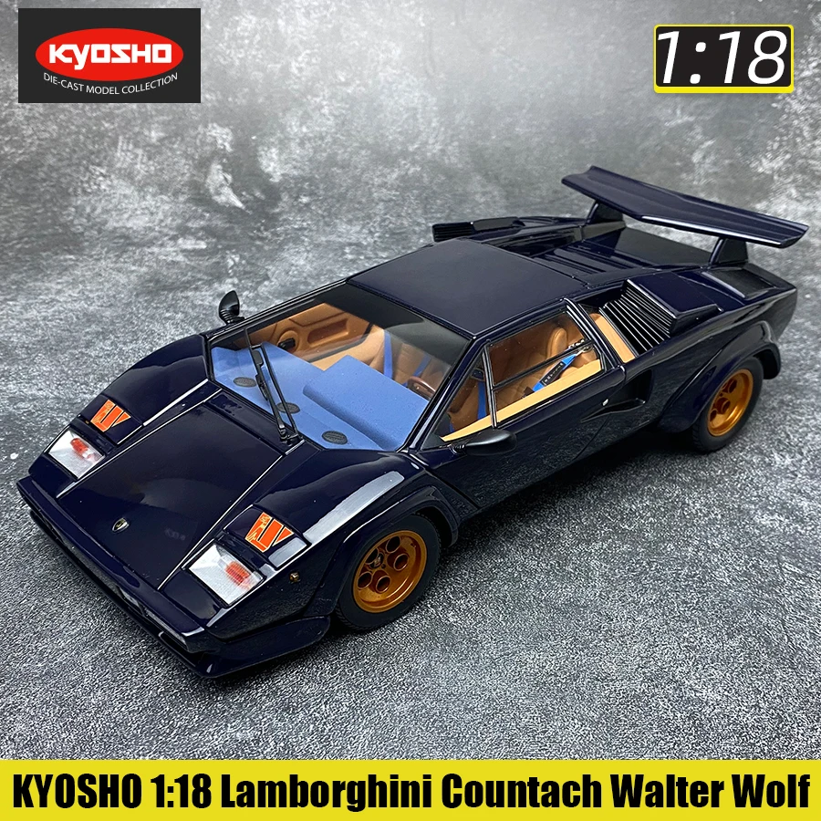 KYOSHO 1:18 scale New Lamborghini Countach Walter Wolf die cast Car model Static decoration Holiday gift collection