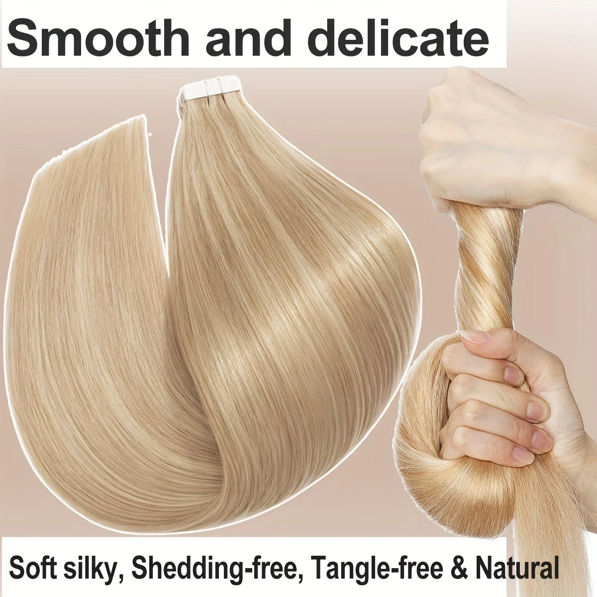 وصلات شعر بشري 12 بوصة -20 بوصة، 20 قطعة وصلات شعر غير مرئية ريمي شعر بشري غير مرئي 12 بوصة - 20 بوصة غراء أشقر بني #5