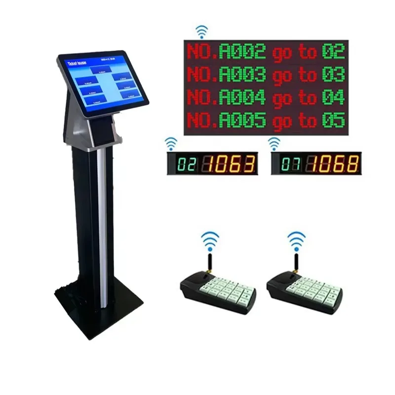 Win10 Queue Management System with Queue Caller and LCD LED Display Service Equipment For Smart Bank