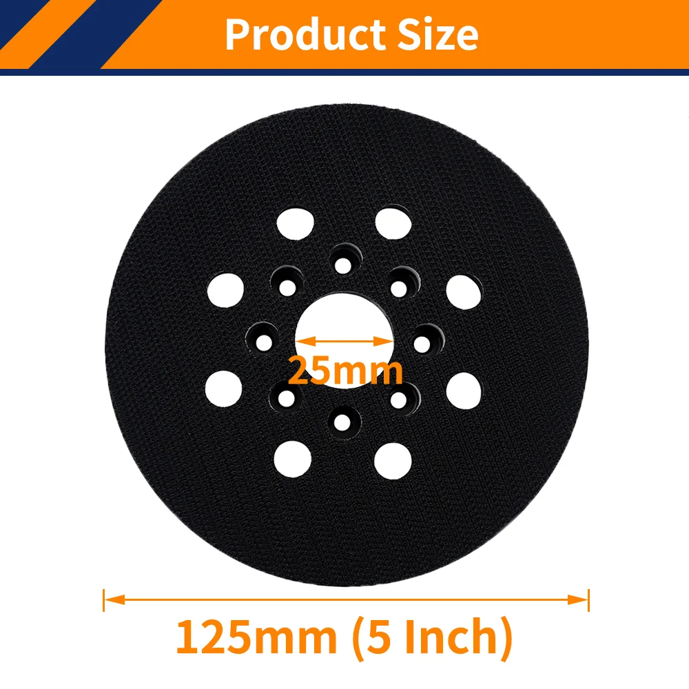 Imagem -02 - Lixadeira Orbital Gancho e Loop Backing Pad para Bosch Almofada de Lixamento Aleatória Rs034 Rs035 125 mm Hole 1pc