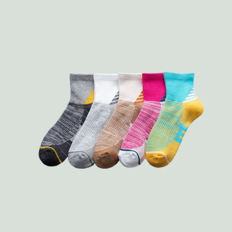 2/6 Pairs New Thickened Towel Sports Cotton Sole Women's Mid-Tube Socks Terry Women's Autumn and Winter Running Socks