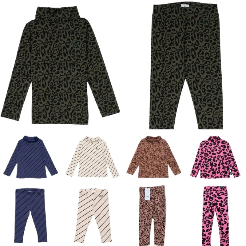 Children Sets Ss Boys Girls Pajama Set Cute Print High-necked Shirt Leggings Children's Base Layer Clothing and Pants