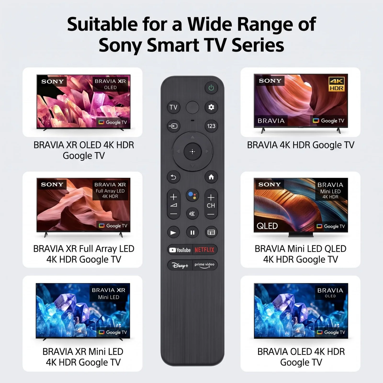 RMF-TX800U Voice Remote Control Replacement For Sony Bravia Google TV Universal Remote for Sony 4K UHD LED LCD HD Smart Voice TV