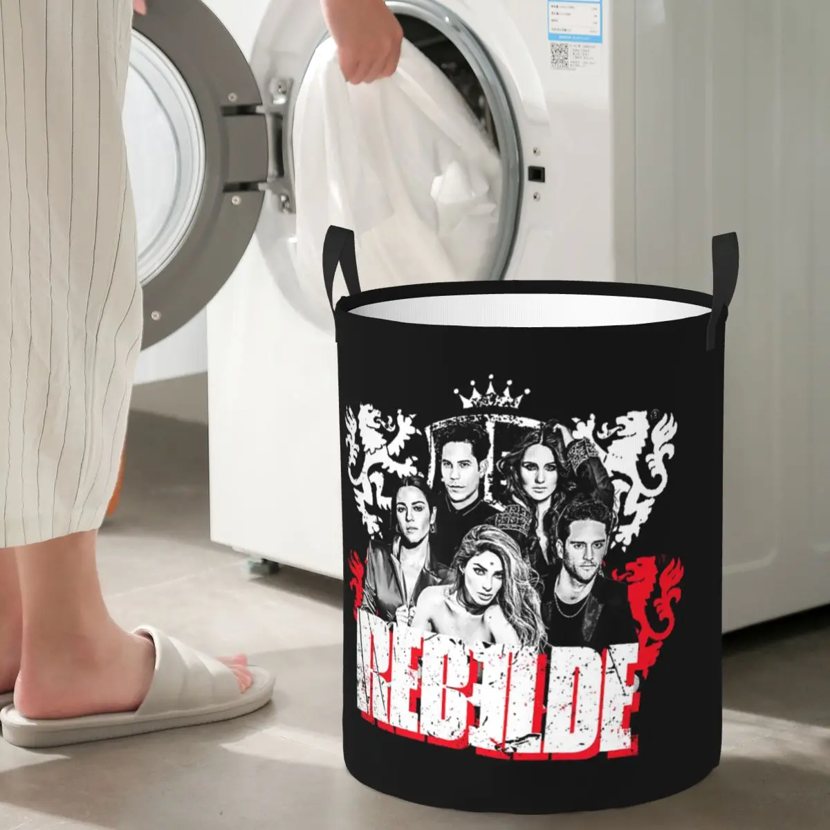 Cestas de lavandería plegables clásicas Rbd Rebelde Tour, cesta de almacenamiento para ropa sucia y juguetes, cesto grande impermeable