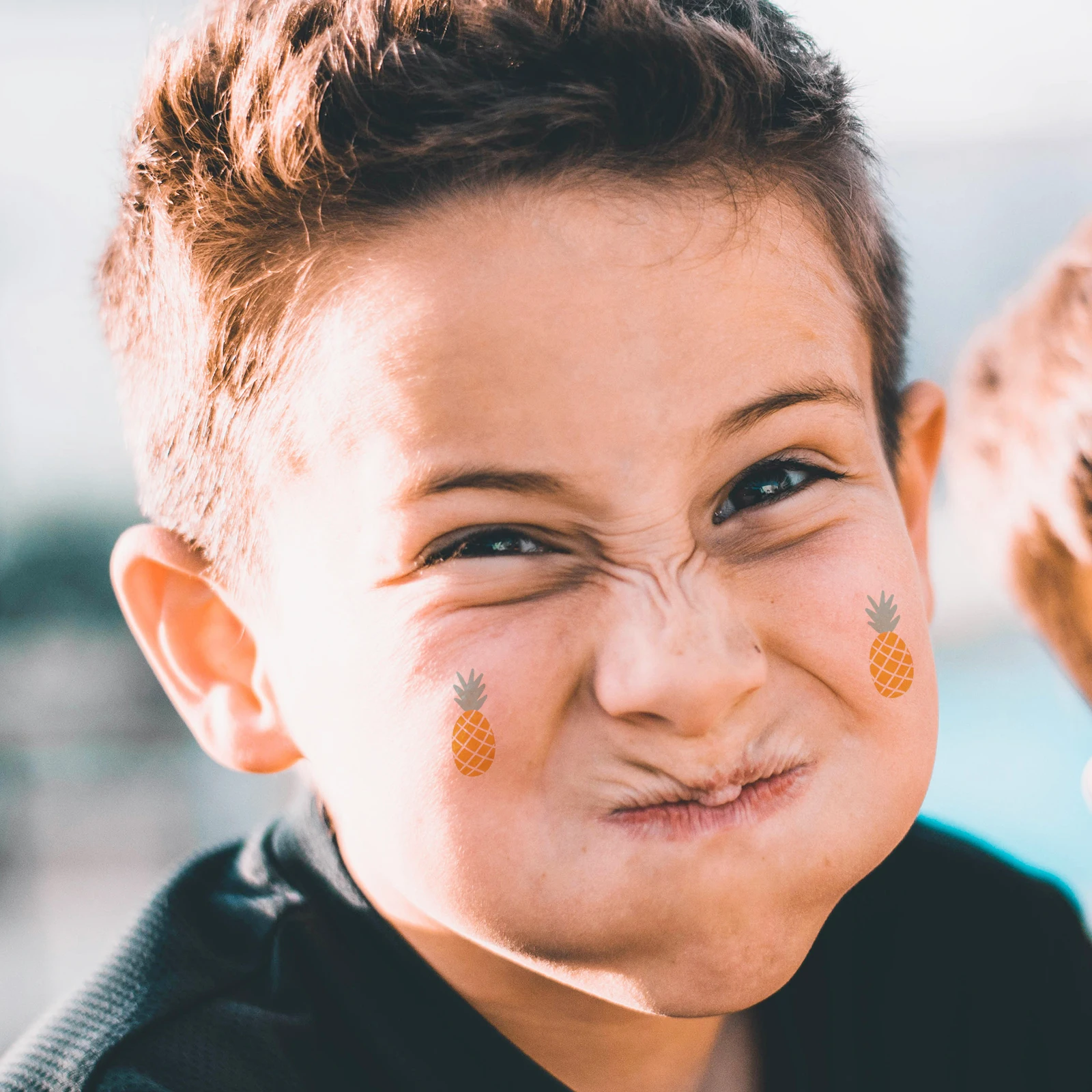 

10Pcs Waterproof Cartoon Body Stickers Pineapple Pattern Eco-Friendly Colored Drawing Temporary Tattoos Fun Kids Decoration