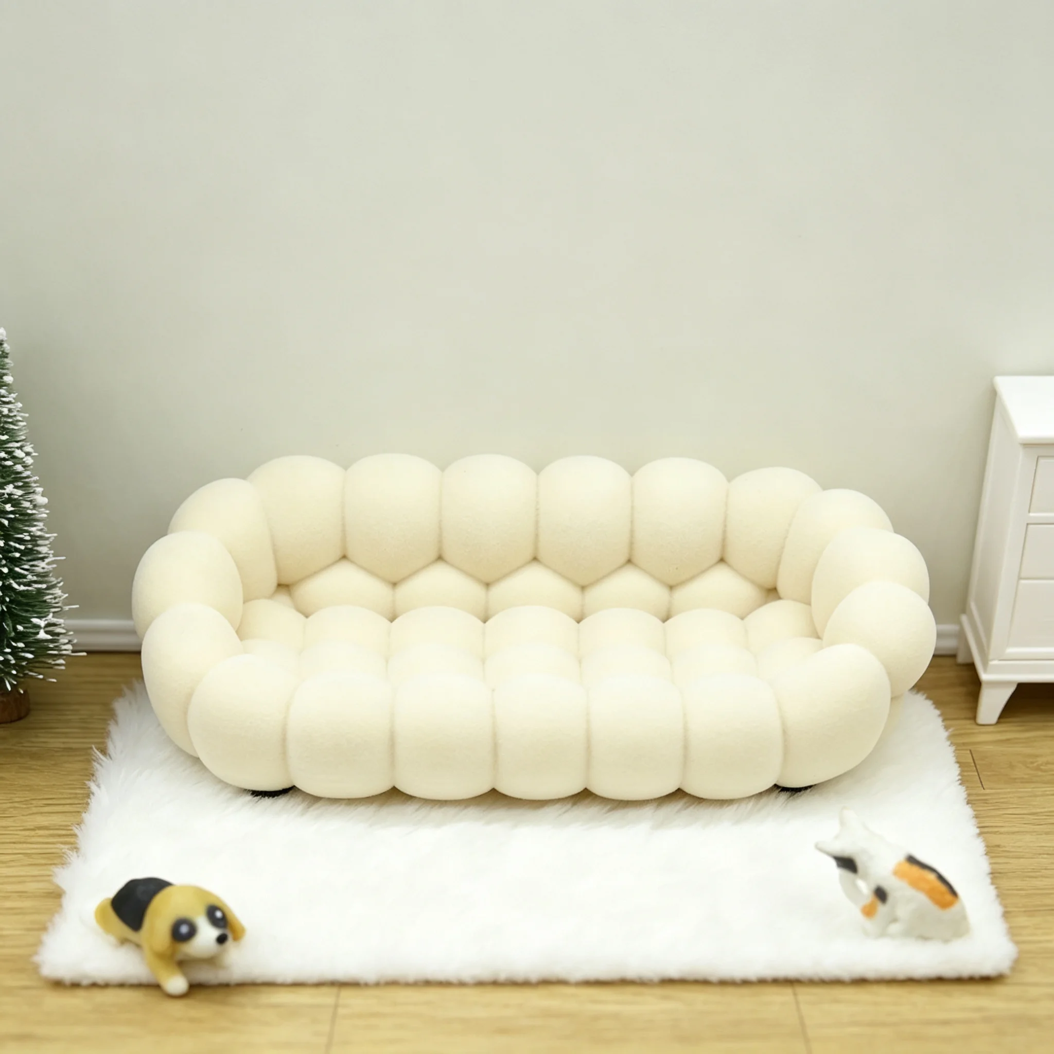 1pc dollhouse miniature furniture model living room scene miniature toy minimalist bubble sofa cloud sofa