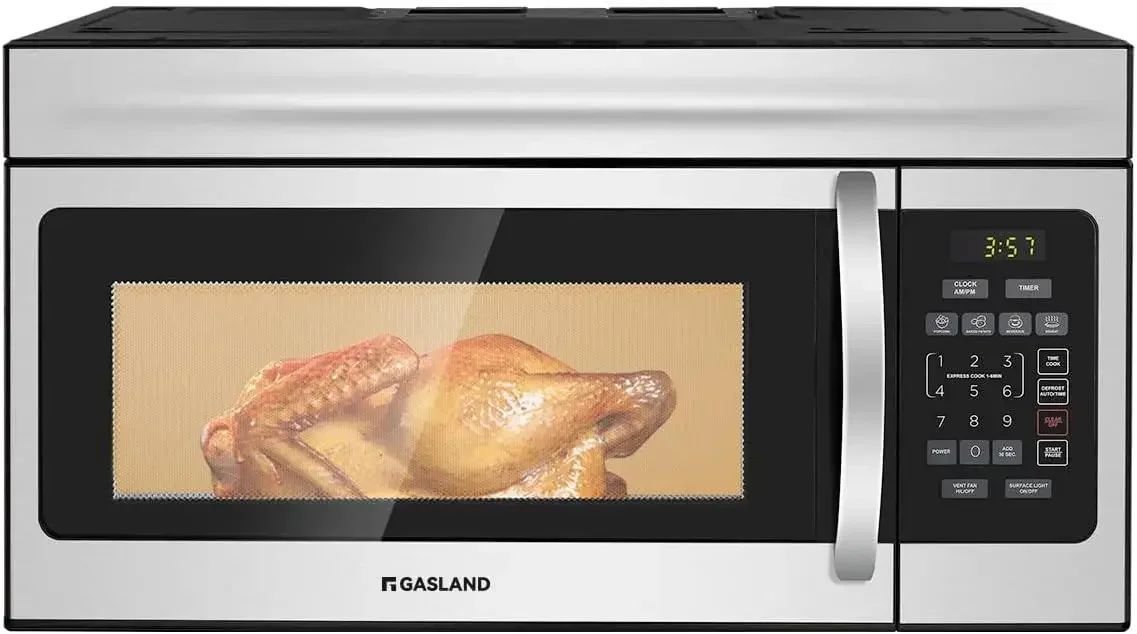 GASLAND 1.6 Cu.Ft. Over the Range Microwave Oven, 30 Inch 1000 W Microwave Over the Range, OTR1603S 300 CFM Over