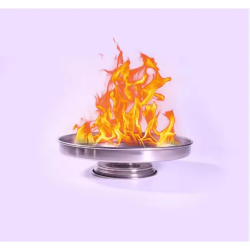 Professional Magic Tricks Double Load Dove Appearing From Fire Pan Stainless Steel Magic Pan with Dove Flower Metal Material