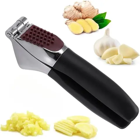 New! Kitchen For Zinc Alloy Garlic Mincer Heavy Duty Ginger Squeezer Garlic Crusher Tools with Non-slip Handle