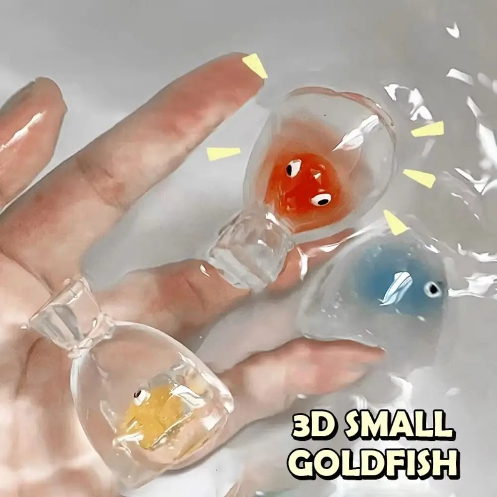2Pcs Neue TPR Goldfisch Tasche Squeeze Spielzeug Kneifen Weiche Goldfisch Dekompression Spielzeug Mini Nette Goldfisch Vent Spielzeug